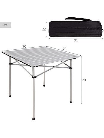 Mesa camping dobrável de alumínio aktive camping