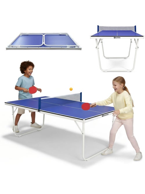 Mesa de ténis de mesa hypermotion dobrável e portátil – azul, para crianças e adultos - Kiabi