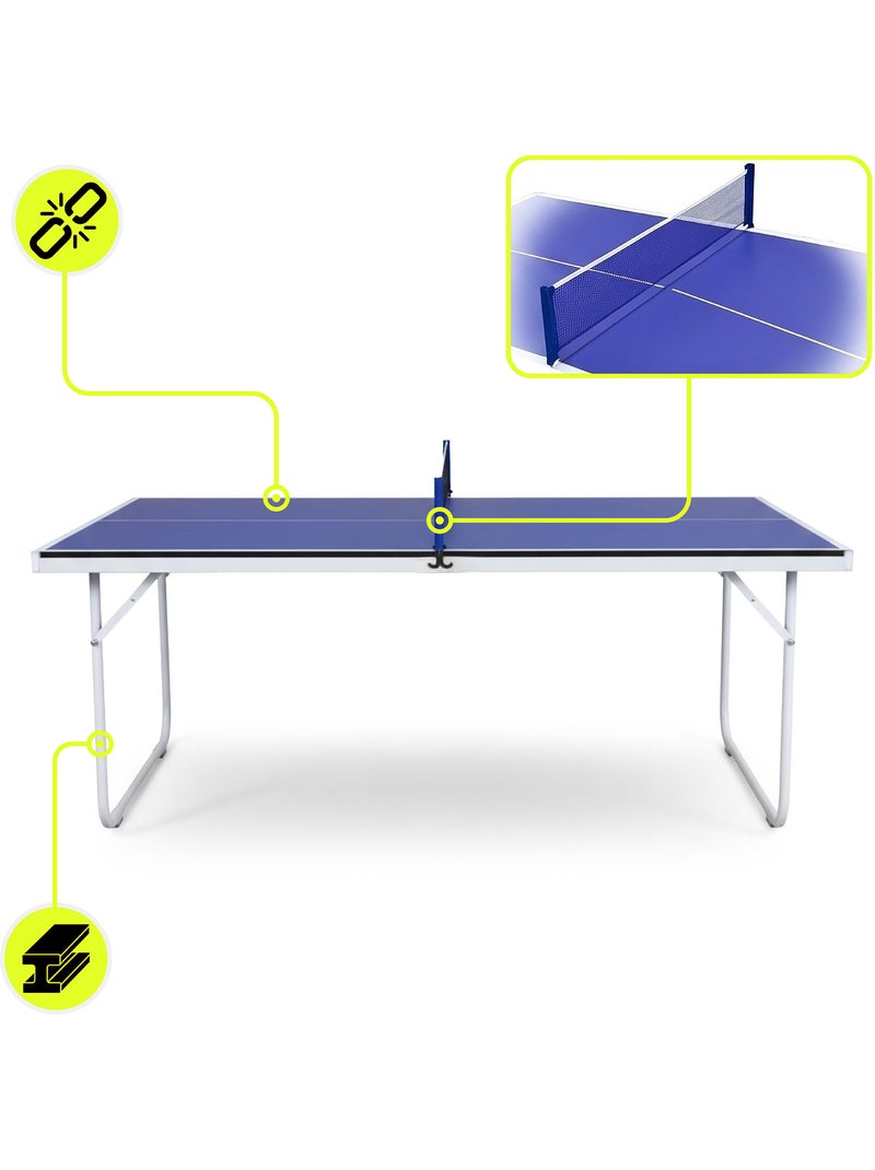 Mesa de ténis de mesa hypermotion dobrável e portátil – azul, para crianças e adultos Azul - Kiabi