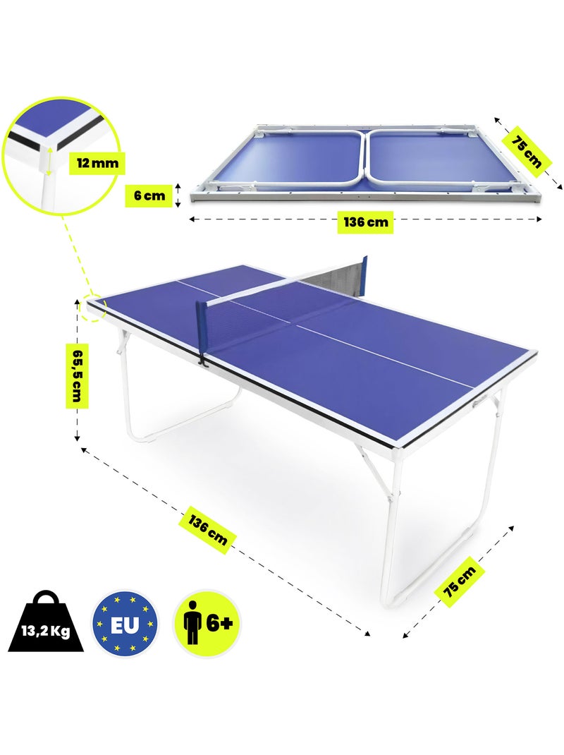Mesa de ténis de mesa hypermotion dobrável e portátil – azul, para crianças e adultos Azul - Kiabi