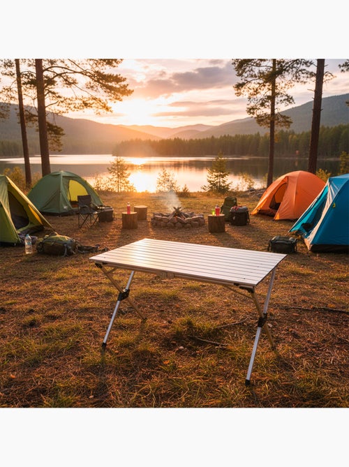 Mesa dobrável alumínio para campismo aktive camping - Kiabi