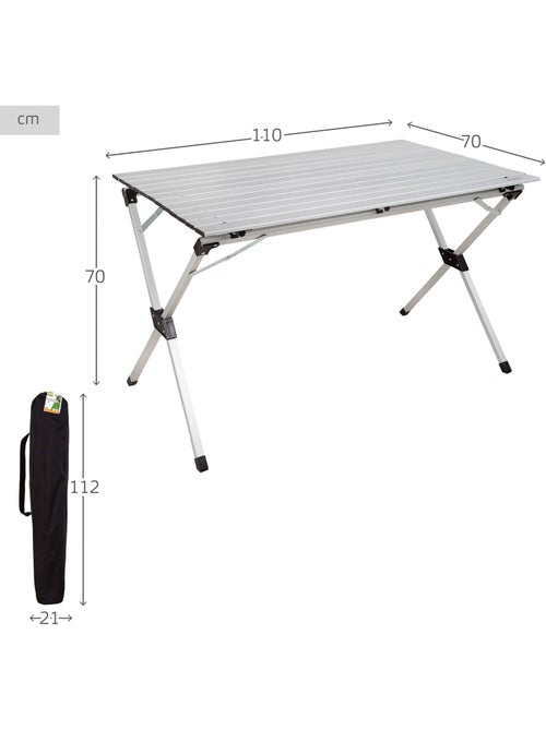 Mesa dobrável alumínio para campismo aktive camping - Kiabi