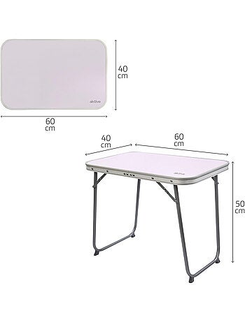 Mesa dobrável de aço para camping aktive