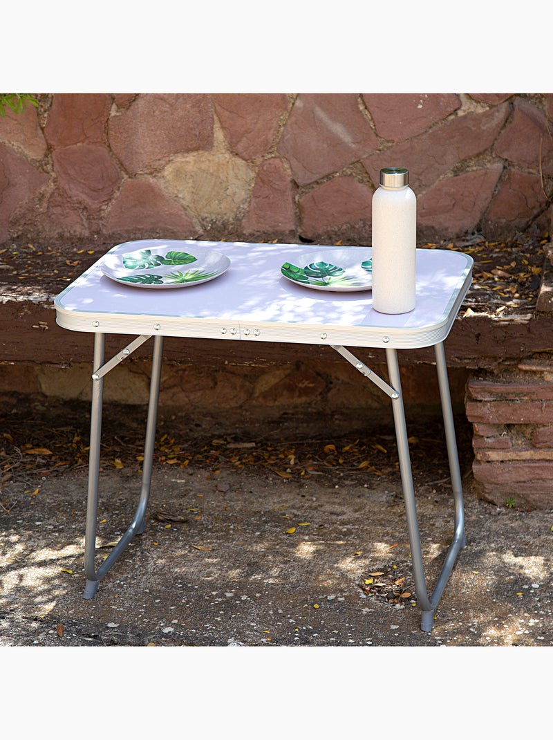 Mesa dobrável de aço para camping aktive Branco - Kiabi