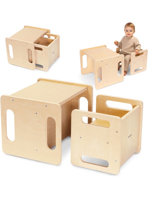 Mesa e cadeira montessori 6 em 1 para crianças a partir dos 3 anos - Kiabi Mesa e cadeira montessori 6 em 1 para crianças a partir dos 3 anos - Kiabi