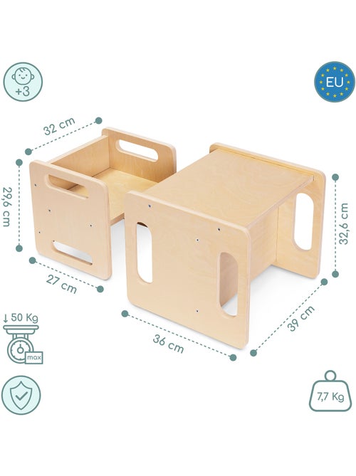Mesa e cadeira montessori 6 em 1 para crianças a partir dos 3 anos - Kiabi Mesa e cadeira montessori 6 em 1 para crianças a partir dos 3 anos - Kiabi