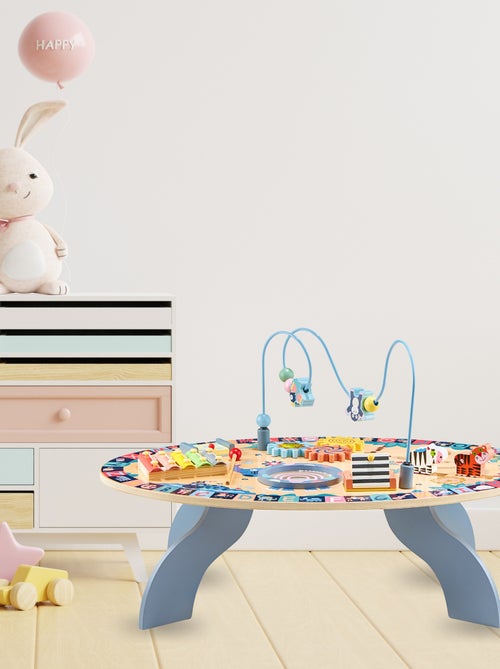 Mesa educativa de madeira 7 em 1 – brinquedo musical e pedagógico - Kiabi