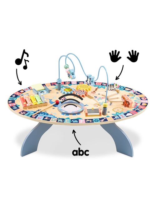 Mesa educativa de madeira 7 em 1 – brinquedo musical e pedagógico - Kiabi