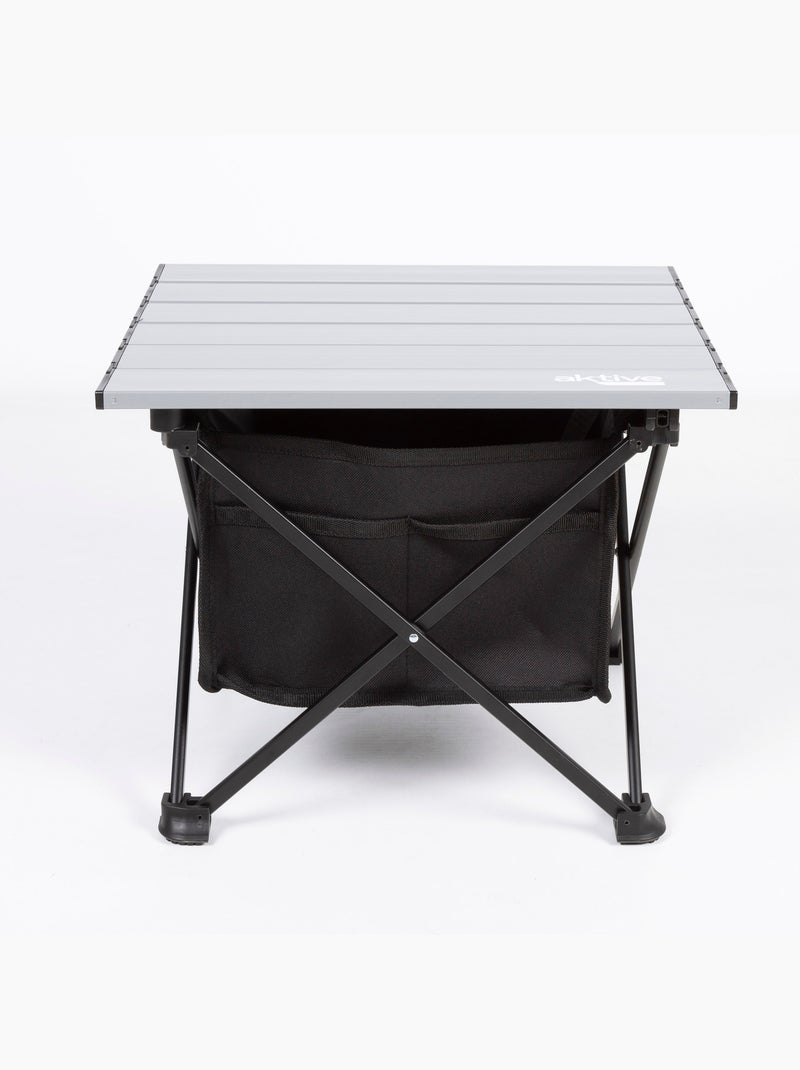 Mesa lateral dobrável para camping com bolsa de armazenamento e bolso aktive Cinza - Kiabi
