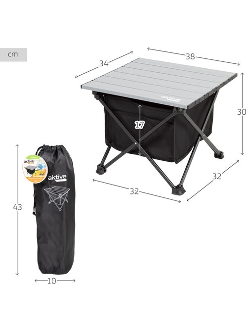 Mesa lateral dobrável para camping com bolsa de armazenamento e bolso aktive - Kiabi