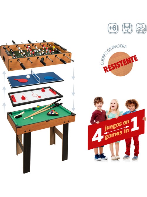 Mesa multi-jogos 4 em 1 com pés cb games - Kiabi