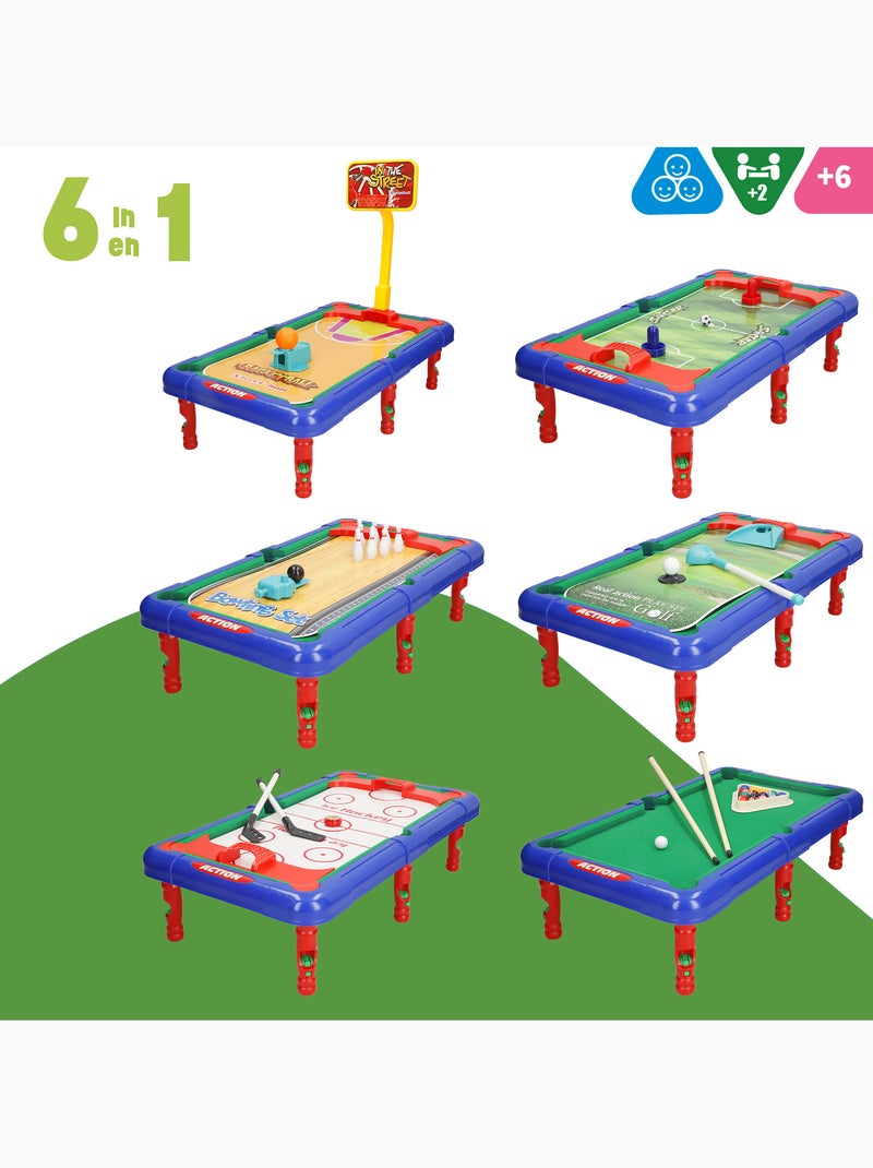 Mesa multi-jogos 6 jogos de tabuleiro em 1 43x25x12 cm N/D - Kiabi