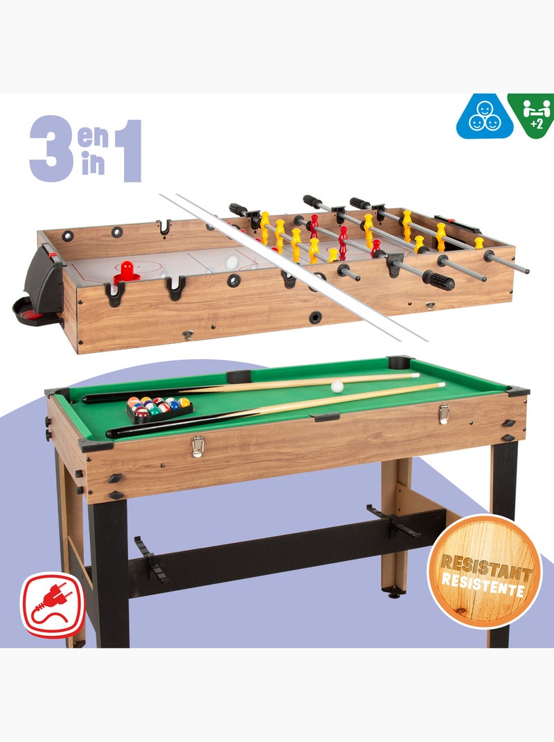 Mesa multijogos 3 em 1 mesa de futebol/billiards/hockey 107x58x88 cm cb games N/D - Kiabi