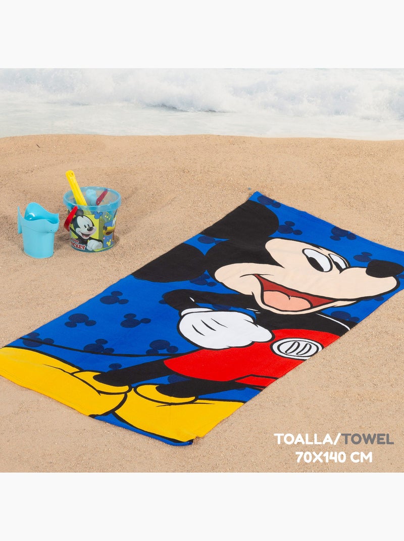 Mickey conjunto de balde de praia com acessórios toalha e saco N/D - Kiabi