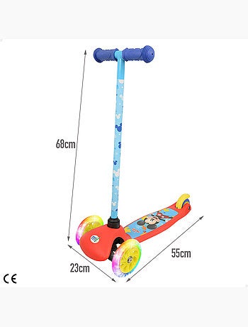 Mickey patinete de 3 rodas 55x23x68 cm máx. 20 kg com luzes e freios