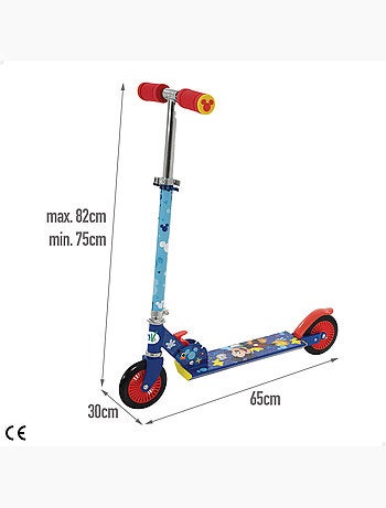 Mickey patinete dobrável de 2 rodas 65x30x75-82 cm máx. 50 kg com freio