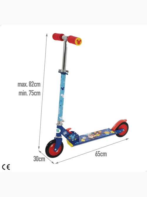 Mickey patinete dobrável de 2 rodas 65x30x75-82 cm máx. 50 kg com freio - Kiabi