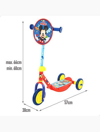 Mickey scooter 3 rodas 57x30x60-66 cm máx. 20 kg + 2 anos de idade