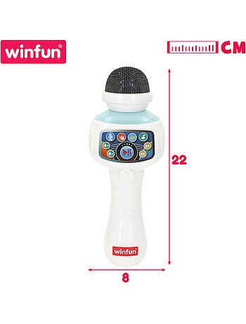 Microfone de karaoke de brinquedo sem fios winfun com luz, melodias e efeitos