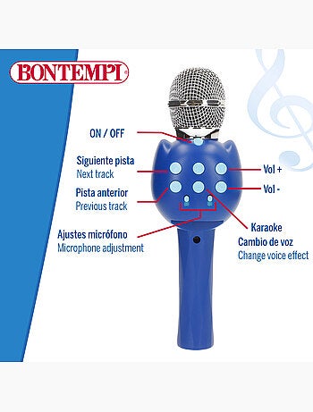 Microfone sem fios para crianças azul c/altifalante bontempi