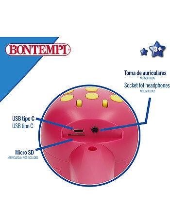 Microfone sem fios rosa para crianças c/altifalante bontempi