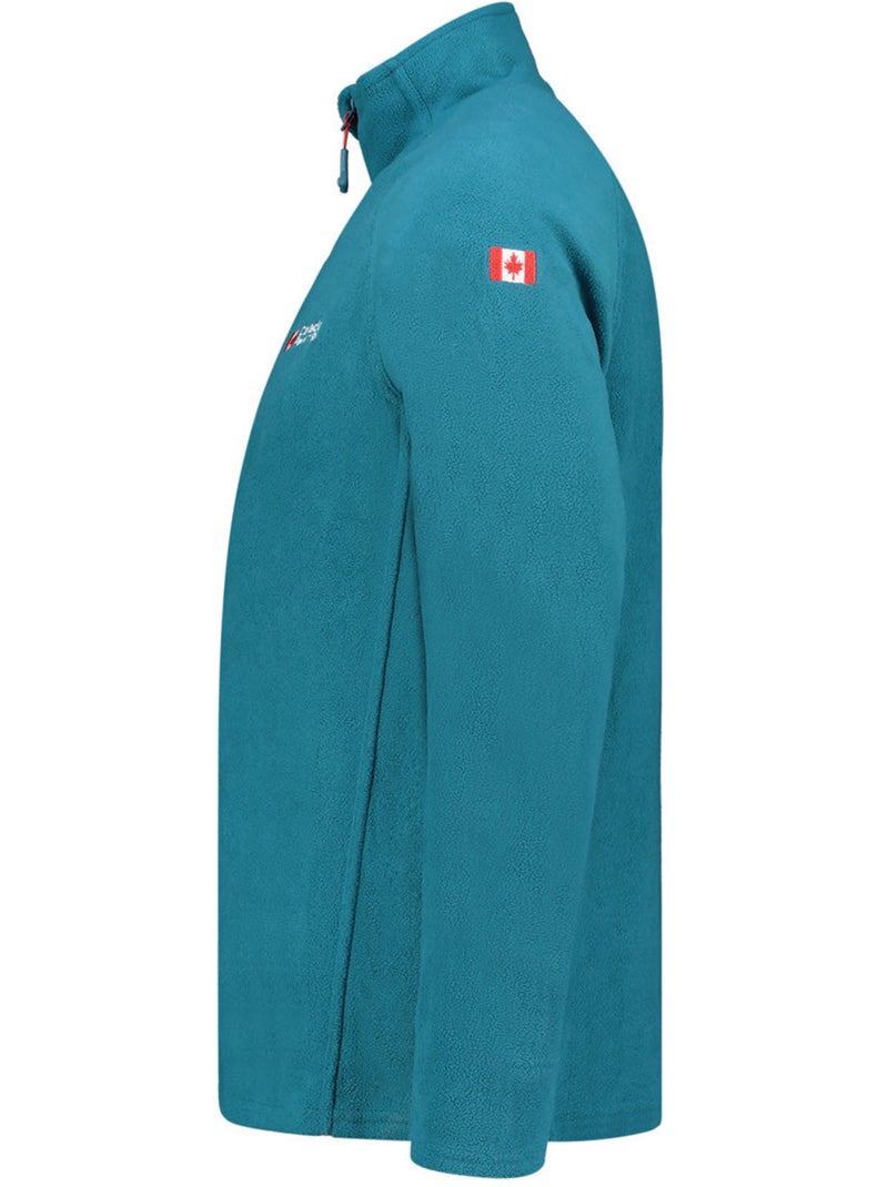 Micropolar com gola com fecho tugeak – canadian peak Azul-petróleo - Kiabi