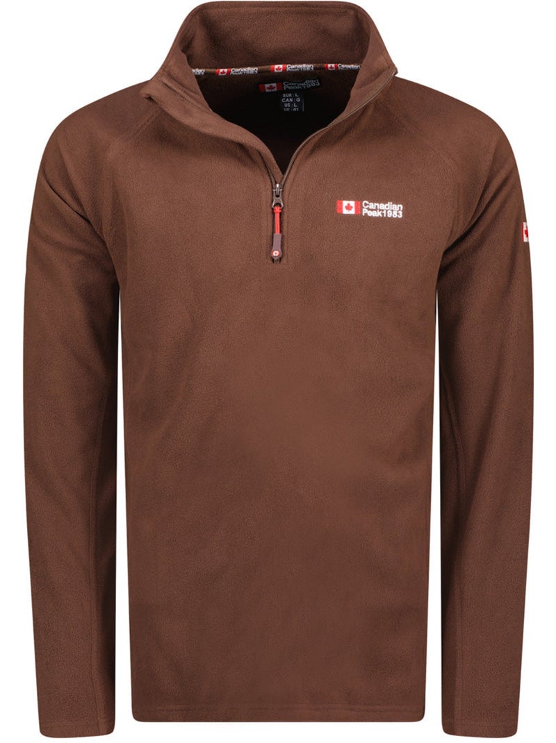 Micropolar com gola com fecho tugeak – canadian peak Castanho - Kiabi
