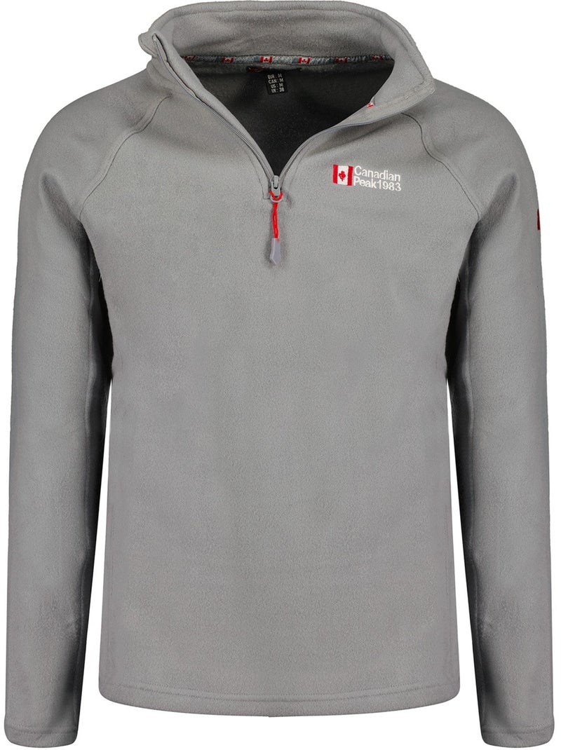 Micropolar com gola com fecho tugeak – canadian peak Cinza claro - Kiabi
