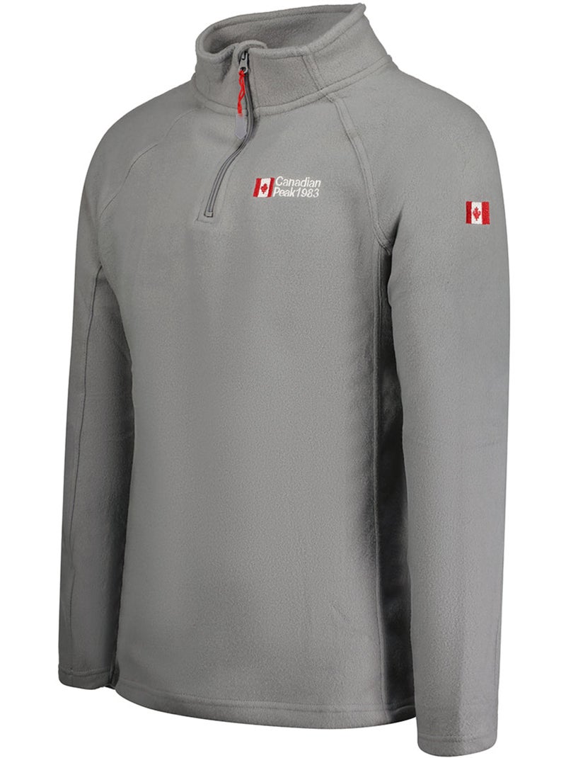 Micropolar com gola com fecho tugeak – canadian peak Cinza claro - Kiabi