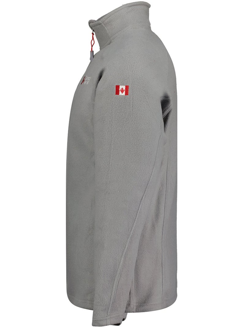 Micropolar com gola com fecho tugeak – canadian peak Cinza claro - Kiabi