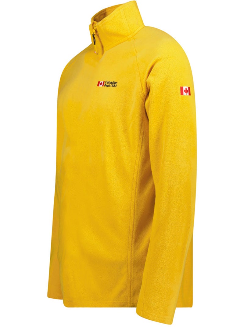 Micropolar com gola com fecho tugeak – canadian peak Mostarda - Kiabi