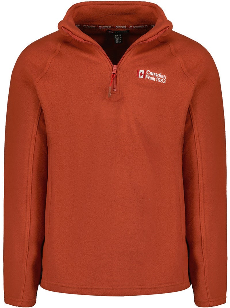 Micropolar com gola com fecho tugeak – canadian peak Terracota - Kiabi