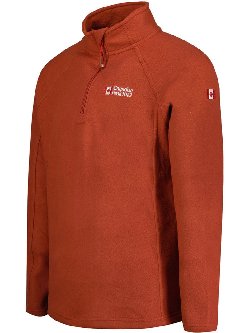 Micropolar com gola com fecho tugeak – canadian peak Terracota - Kiabi