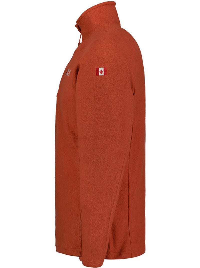 Micropolar com gola com fecho tugeak – canadian peak Terracota - Kiabi