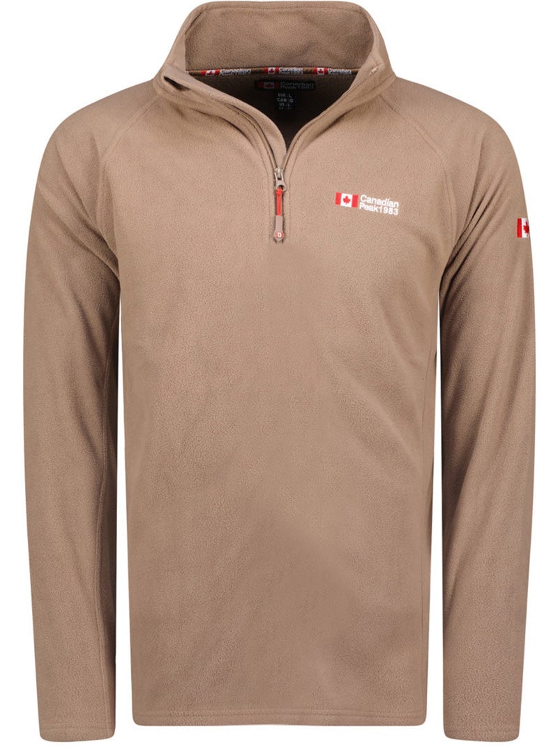 Micropolar com gola com fecho tugeak – canadian peak Toupe - Kiabi