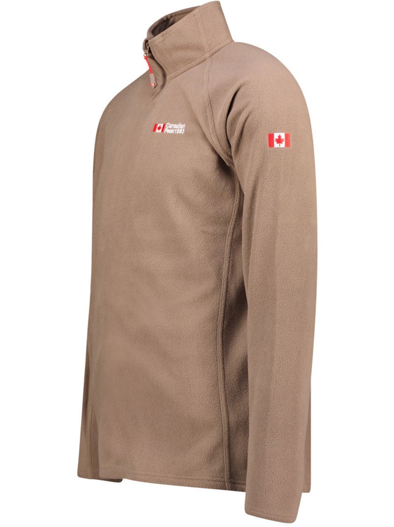 Micropolar com gola com fecho tugeak – canadian peak Toupe - Kiabi
