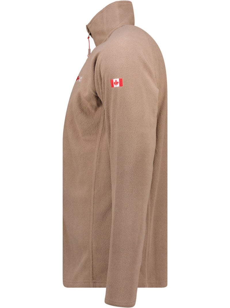 Micropolar com gola com fecho tugeak – canadian peak Toupe - Kiabi