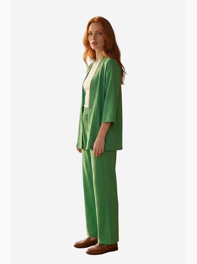 Mid waist wide leg two-piece co-ord set my fashion Verde escuro - Kiabi