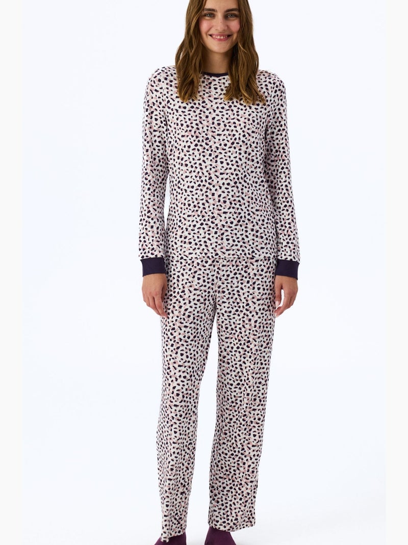 Midnight mood top de pijama estampado de manga comprida penti Branco Azul - Kiabi