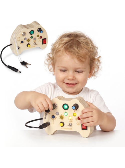 Mini busy board de madeira comando de jogo com led mamabrum - Kiabi Mini busy board de madeira comando de jogo com led mamabrum - Kiabi