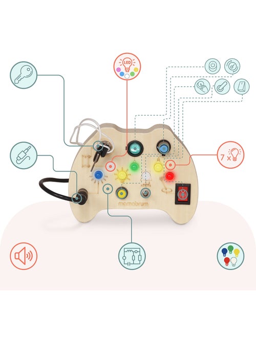 Mini busy board de madeira comando de jogo com led mamabrum - Kiabi Mini busy board de madeira comando de jogo com led mamabrum - Kiabi