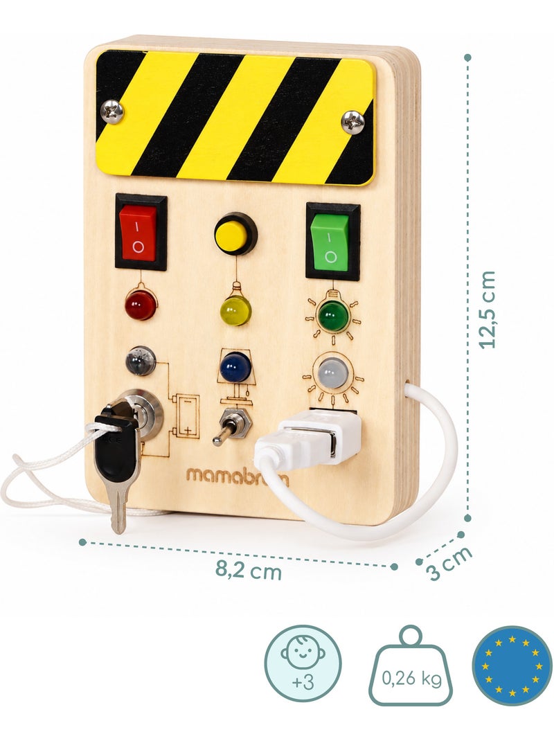 Mini busy board de madeira quadro elétrico com led mamabrum N/D - Kiabi
