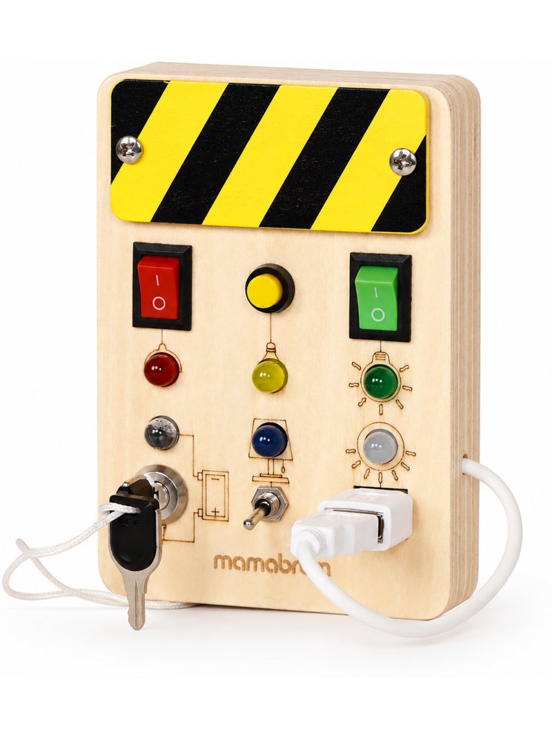 Mini busy board de madeira quadro elétrico com led mamabrum N/D - Kiabi