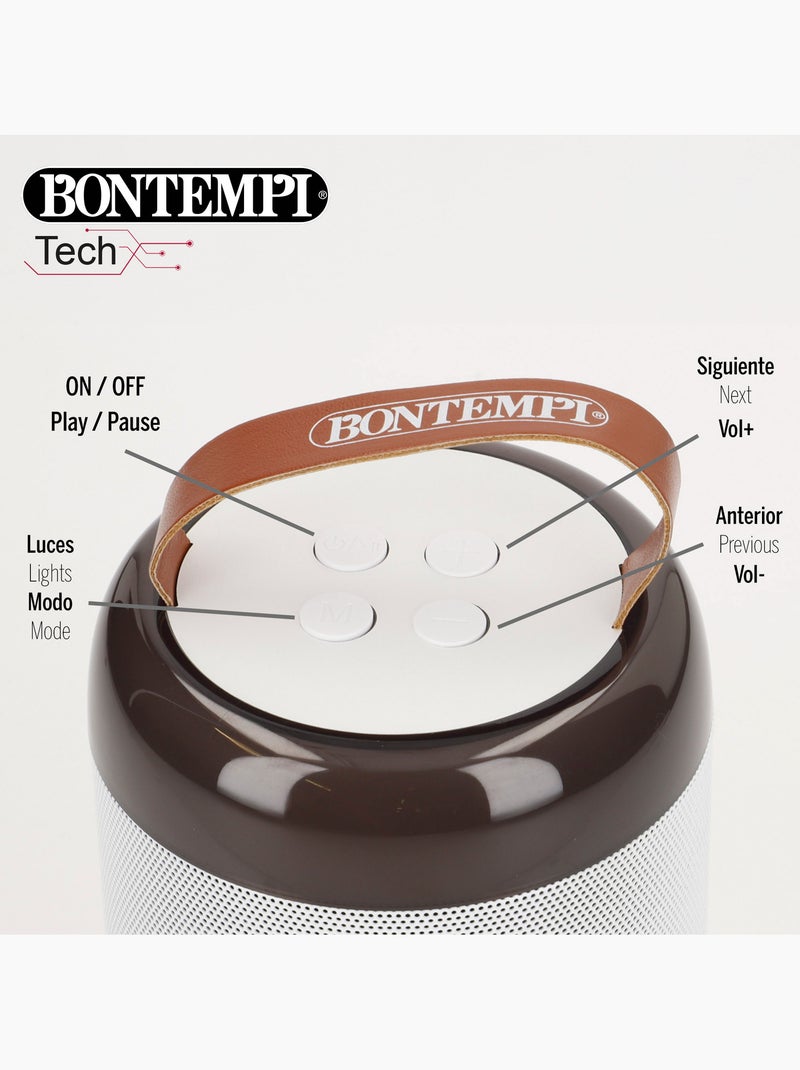 Mini caixa de som sem fio 80w branca com microfone e luzes bontempi N/D - Kiabi