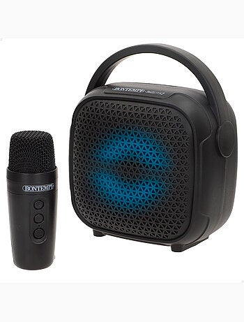 Mini caixa de som sem fio com microfone e luzes rgb bontempi