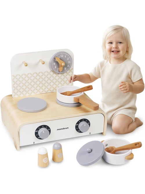 Mini cozinha madeira dobravel infantil 32x21cm tachos acessorios mamabrum - Kiabi