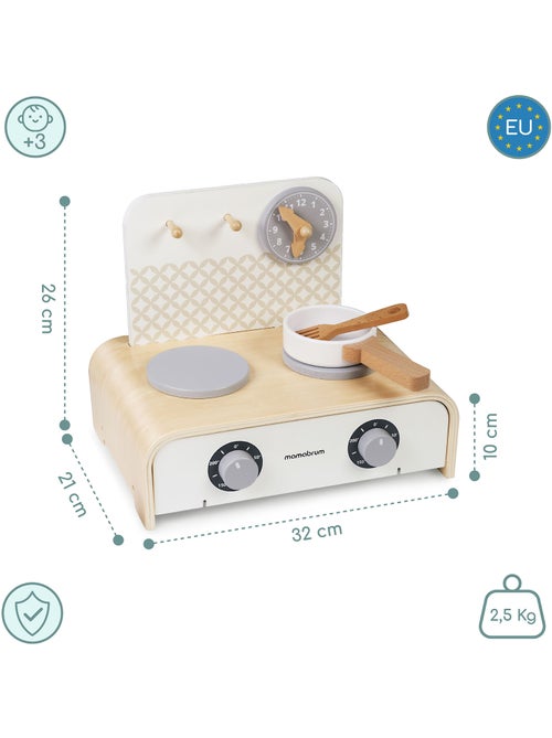 Mini cozinha madeira dobravel infantil 32x21cm tachos acessorios mamabrum - Kiabi