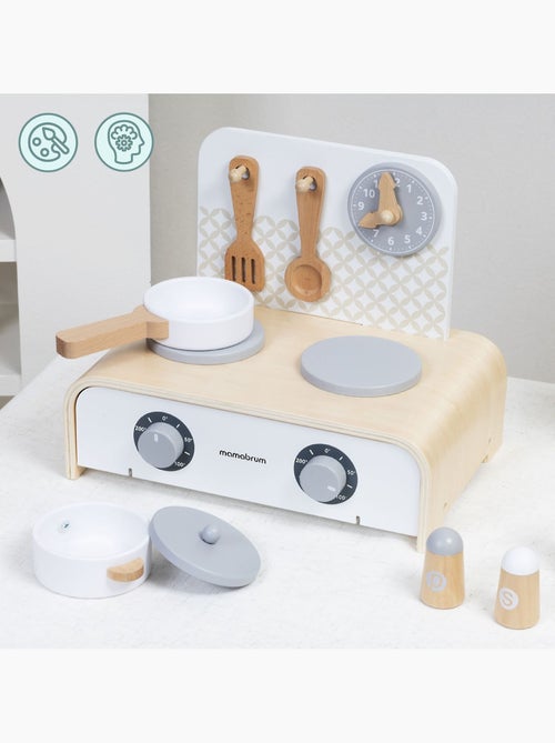 Mini cozinha madeira dobravel infantil 32x21cm tachos acessorios mamabrum - Kiabi