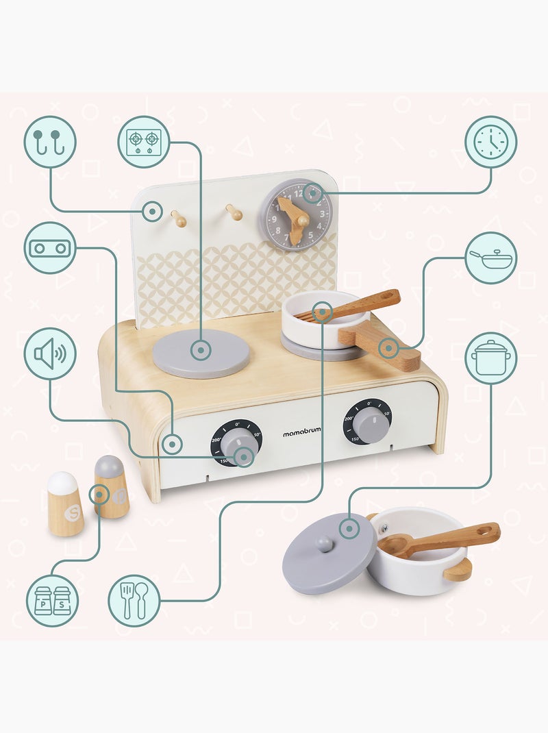 Mini cozinha madeira dobravel infantil 32x21cm tachos acessorios mamabrum N/D - Kiabi
