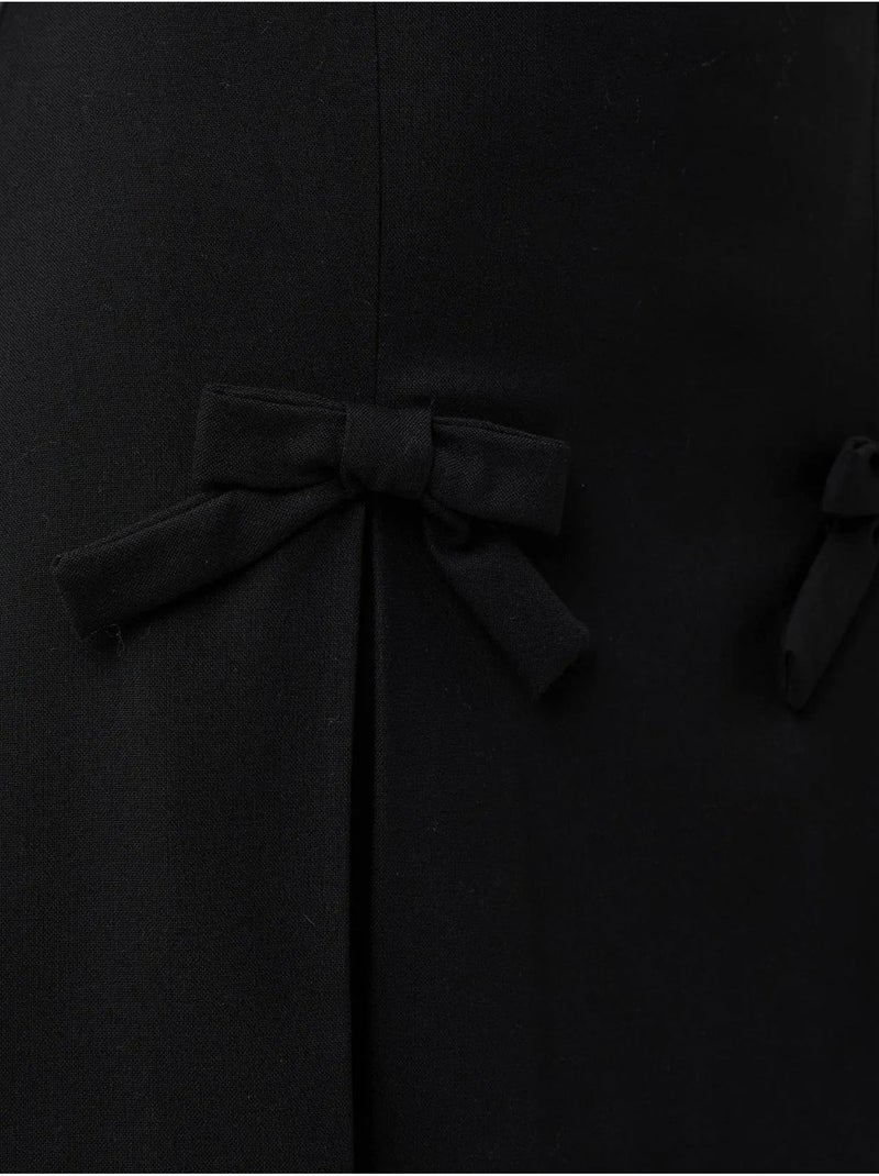Mini saia com detalhes em laço hiccup Preto - Kiabi